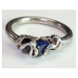 Modernist style  sterling silver and lapis