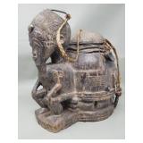 Baule"Gbekre Se" carved wood mouse oracle box