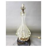 Vintage Murano-style clear glass table lamp