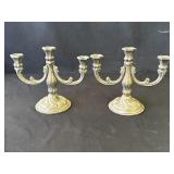 Vintage silver plate candleholders