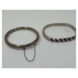 Pair of sterling silver and silver bangle