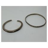 Pair of silver bracelets