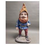 Vintage cement garden gnome statue