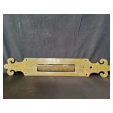Vintage brass mail slot plate