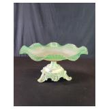 Vintage metal and glass center bowl