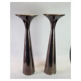 Pair of Mid century aluminum stands with marble