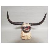 Vintage carved wood bull