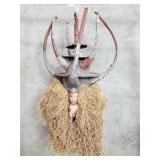 Vintage African ceremonial helmet