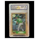 1987 Topps Mark McGwire rookie card graded 10