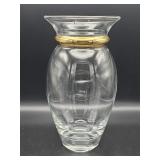 Vintage Tarnow Polish crystal vase with gold