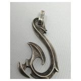 Sterling silver bunker hook pendant