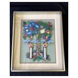 Framed Mordechai Rosenstein signed pop art