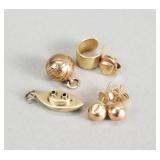 14k gold earrings, pendant, and miscellaneous