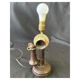 Vintage candlestick phone lamp