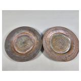 Vintage hand-hammered and hand-etched copper
