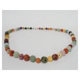 Jadeite beaded necklace with sterling silver clasp