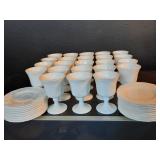 42pc Indiana Glass "Harvest Grape" cups/saucers