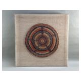 Hand woven Raffia basket/bowl in acrylic frame