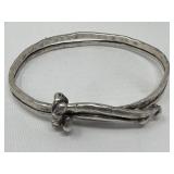 Handmade silver bangle bracelet