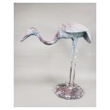 Vintage brass crane garden figurine
