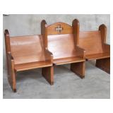 Vintage oak church pew