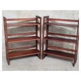 Pair of contemporary stackable folding bookshelves