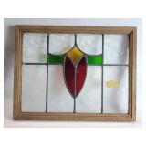 Victorian stained leaded glass panel