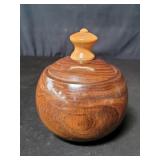 Vintage turned wood trinket box