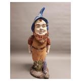 Vintage cement garden gnome statue