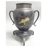Vintage Japanese bronze usubata-style vase