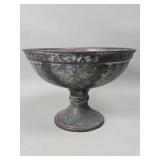 Vintage patinated brass footed bowl with