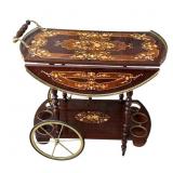 Vintage Italian-style wood bar cart
