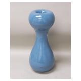Signed Kosta Boda hand blown blue glass vase bowl