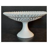 Vintage pre logo Fenton hobnail pedestal nut dish