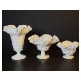 Mid century Westmoreland paneled "grape" vases