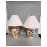 Pair of vintage Satsuma ginger jar style table