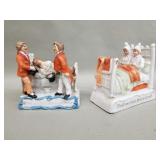 Pair 19th century porcelain fairing figurines