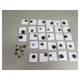 Group of ancient foreign coins, some may be silver