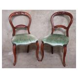 Pair of Victorian French mahogany balloon back