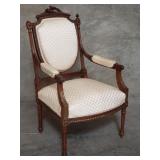 French carved walnut shield-back arm chair