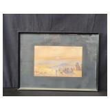 Vintage initialed W.  lower right watercolor