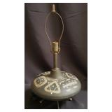 Mid-century modern ceramic table lamp with hand