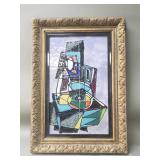 Ceramic tile abstract cubist style artwork