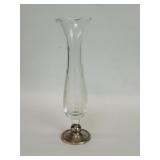 Sterling silver and glass bud vase