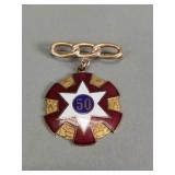 Vintage 10k yellow gold and enamel Independent