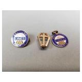 Vintage 10k gold pins and a pendant/charm.
