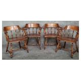 4 Barnard & Simonds Co. cherry wood arm chairs