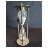 Vintage brass and glass hourglass