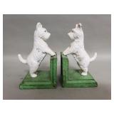 Pair of vintage cast iron dog bookends
