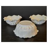 3pc vintage Westmoreland paneled "Grape" lipped